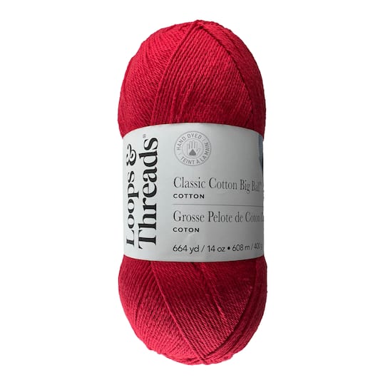Classic Cotton Big Ball™ Solid Yarn by Loops & Threads